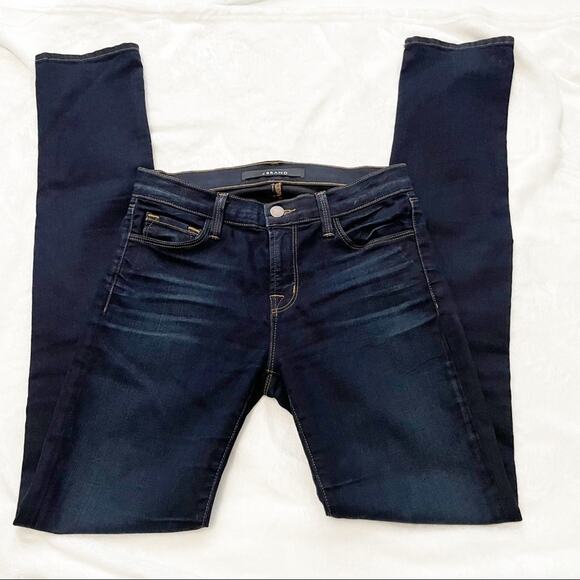 J Brand Midrise rail Atlantis skinny jeans dark blue denim size 25 - Picture 9 of 11